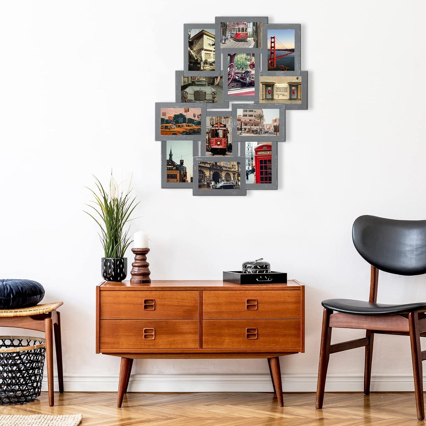 Jerry & Maggie 12 Pack Collage Picture Frame, Photo Frame Wall Decor 4×6 Pictures 12 Opening, Wall Photo Frames for Living Room Decorations, Assembly Required, Ashes