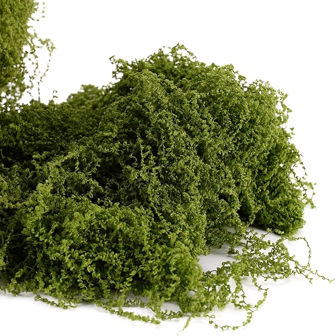 3.5OZ Fake Moss for Plants Indoor - Artificial Moss for Table Centerpieces, Fairy Gardens, Terrariums - Realistic Faux Grass for Wedding Christmas Party Decor (Natural Green)