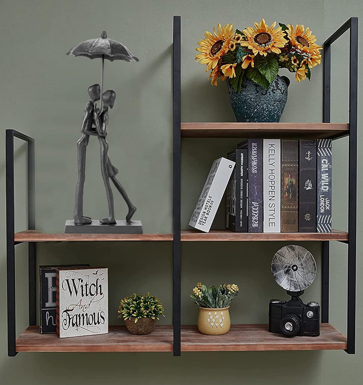 Handcrafted Iron Sculpture - Metal Ornament Couple Figurine Romantic Art Iron Statue,Abstract Modern Accents,Figurines Home Decor