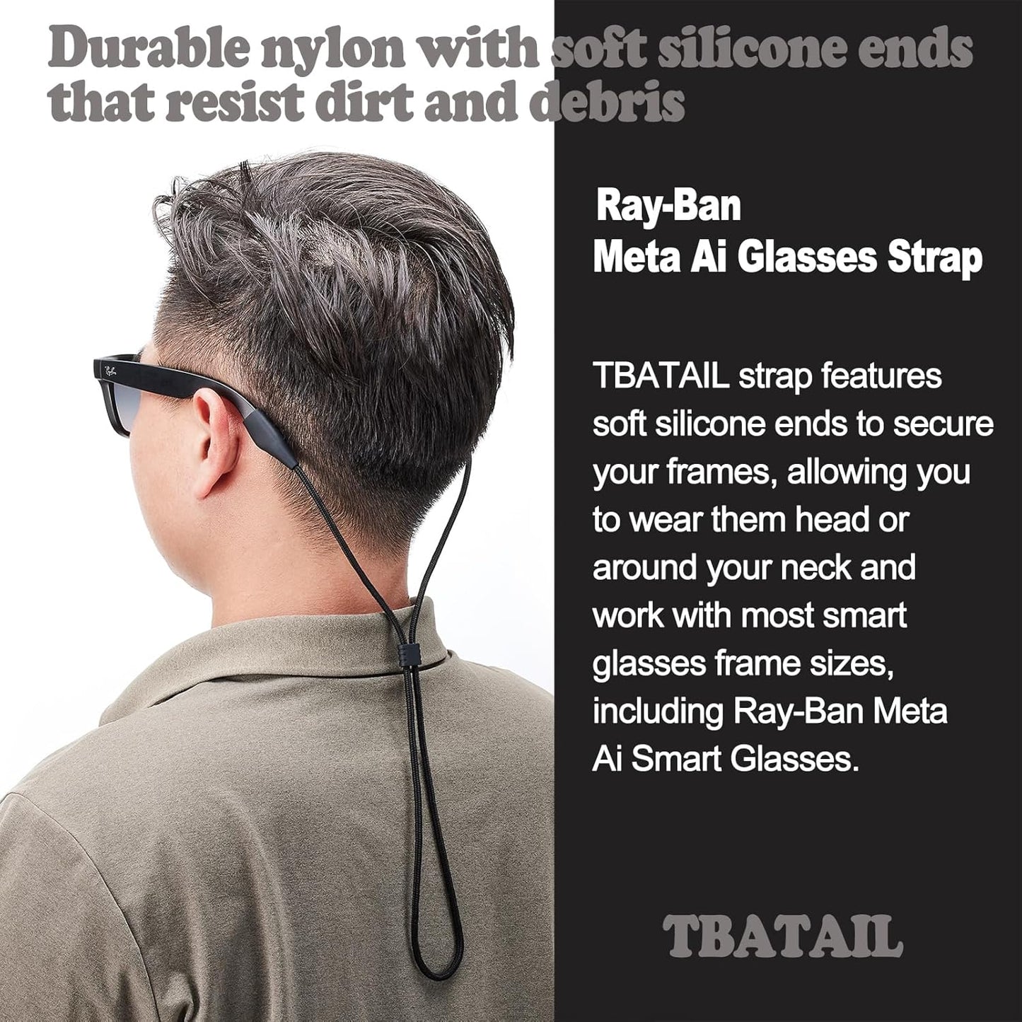 Glasses Strap for Ray-Ban Meta & Wide Frame Glasses – 3pcs Adjustable Sunglasses Straps Cords for Men Women kids-Eye Glasses Holders Around Neck, Lanyard String Chain Rope for Sports (Brown)