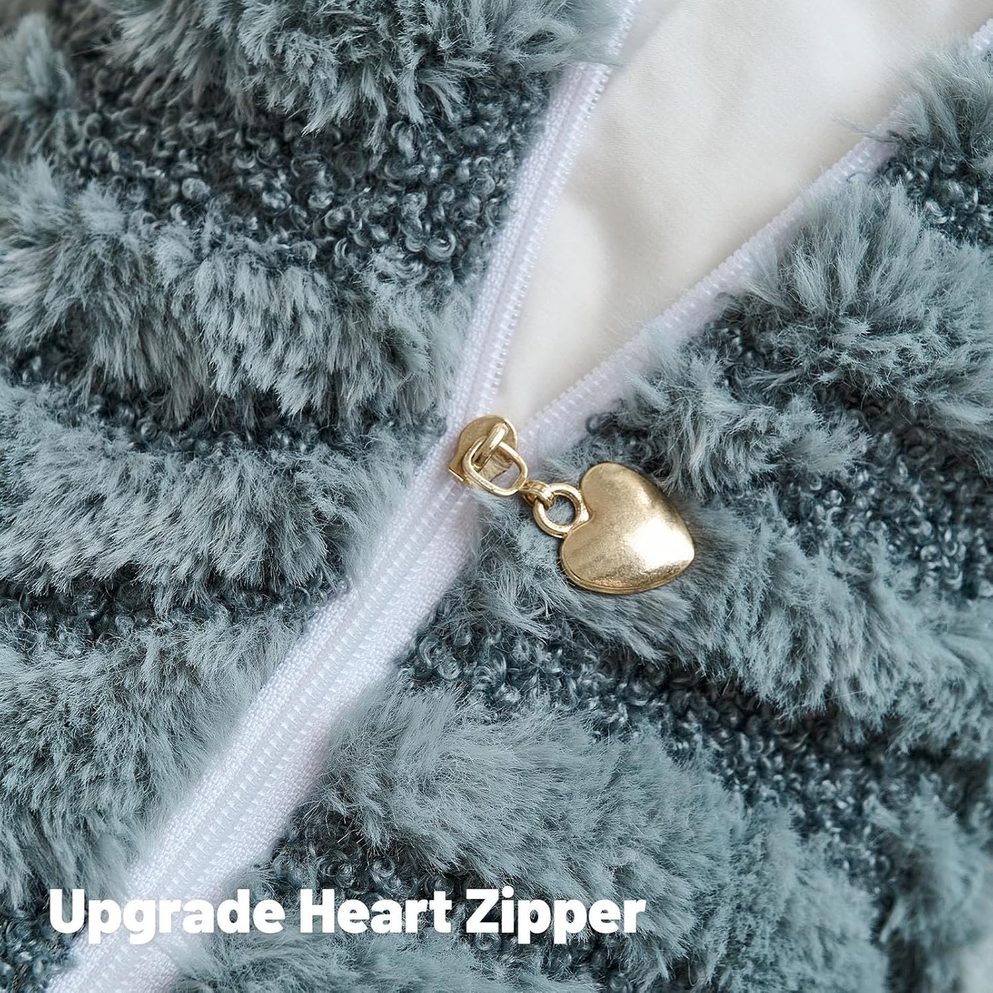 FUTEI Blue Decorative Throw Pillow Covers 12x20 Inch Set of 2,Soft Faux Fur Geometric Shapes Texture Pillowcase,Boho Home Decor for Couch Bed Living Room