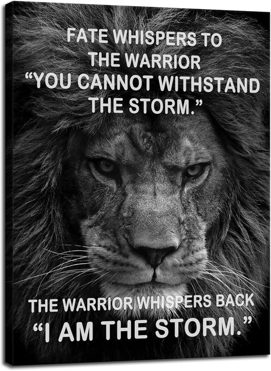 Inspirational Canvas Wall Art Motivational Entrepreneur Quotes Lion Poster Print Animal Picture Office Wall Decor for Living Room Bedroom Gym Decoration Framed Ready to Hang[30″W X 40″H]
