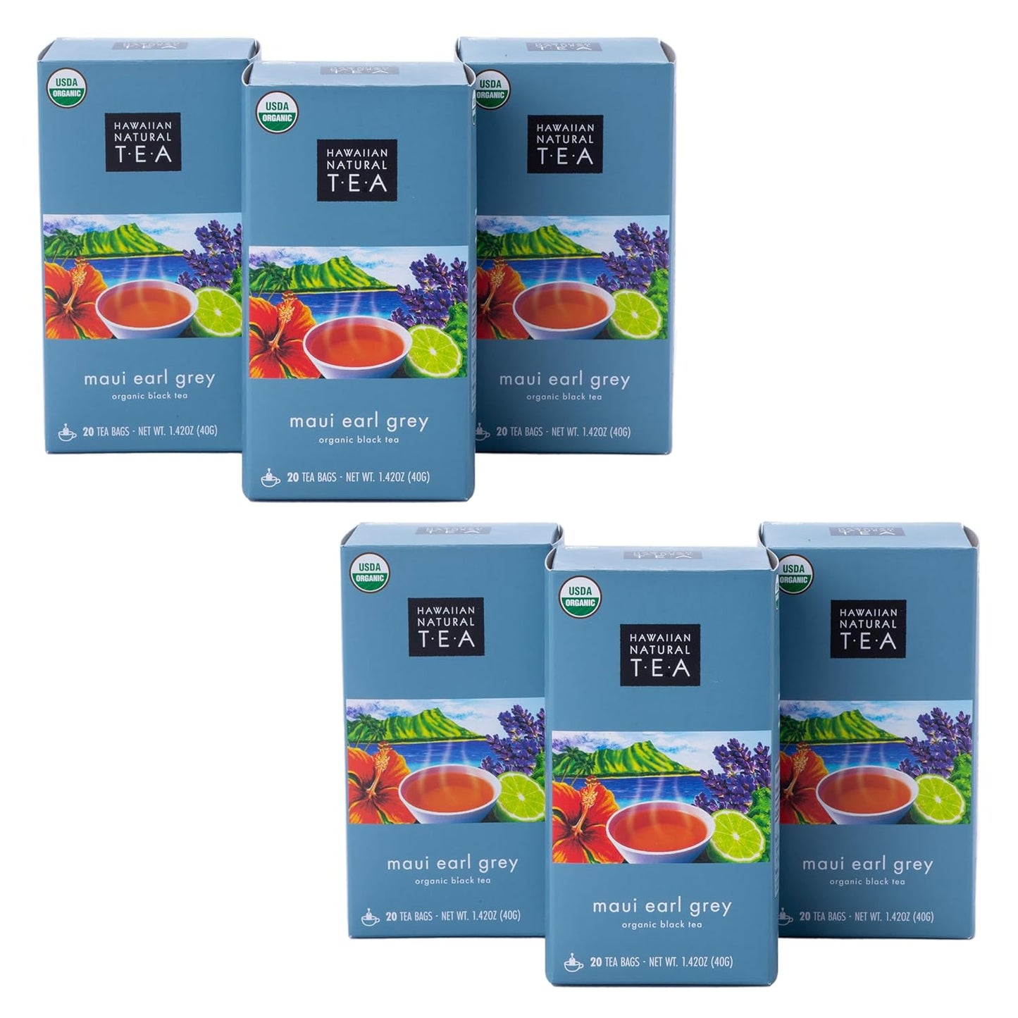 Hawaiian Natural Tea Organic Maui Lavender Earl Grey Tea Bags - Premium Black Tea - Antioxidant Rich - 120 Tea Bags