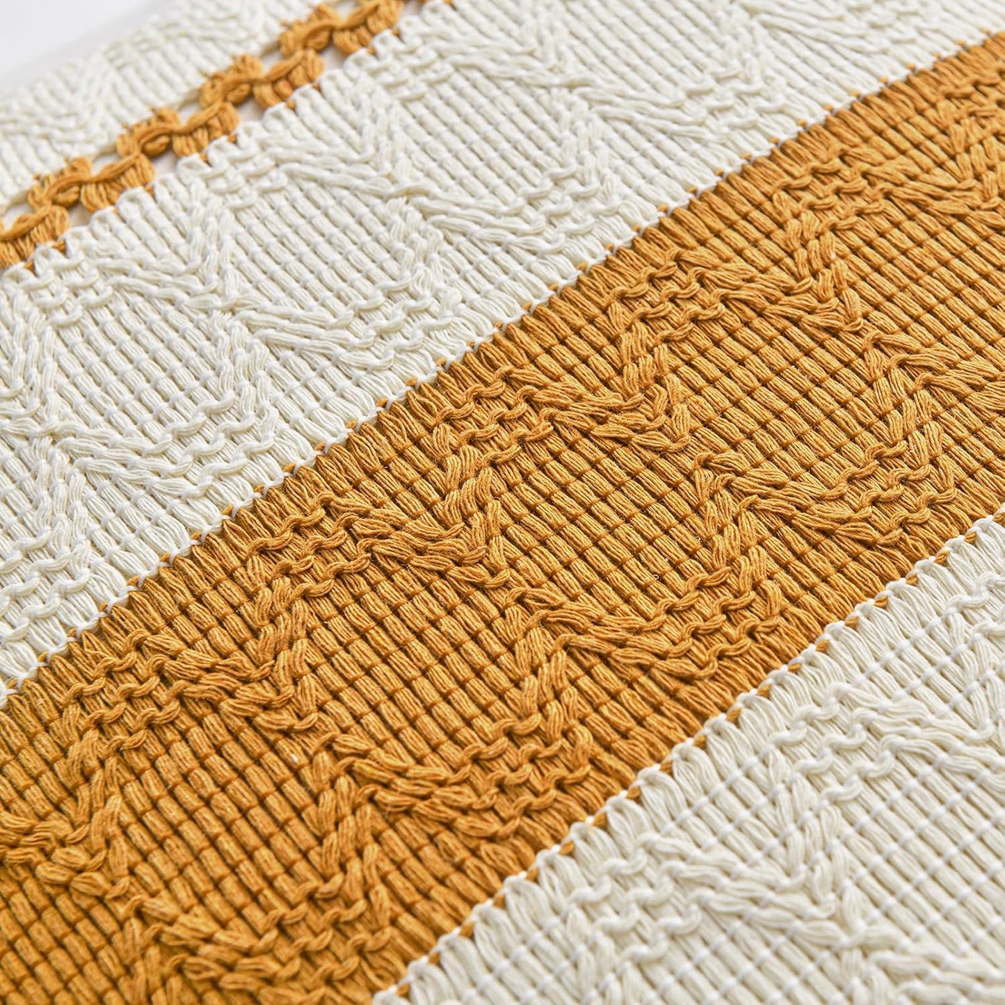 Fancy Homi Set of 1 Mustard Yellow Fall Decorative Throw Pillow Cover 16x16 Inch for Couch Bed Sofa, Autumn Halloween Thanksgiving Home Decor, Soft Cotton Aesthetic Cushion Case