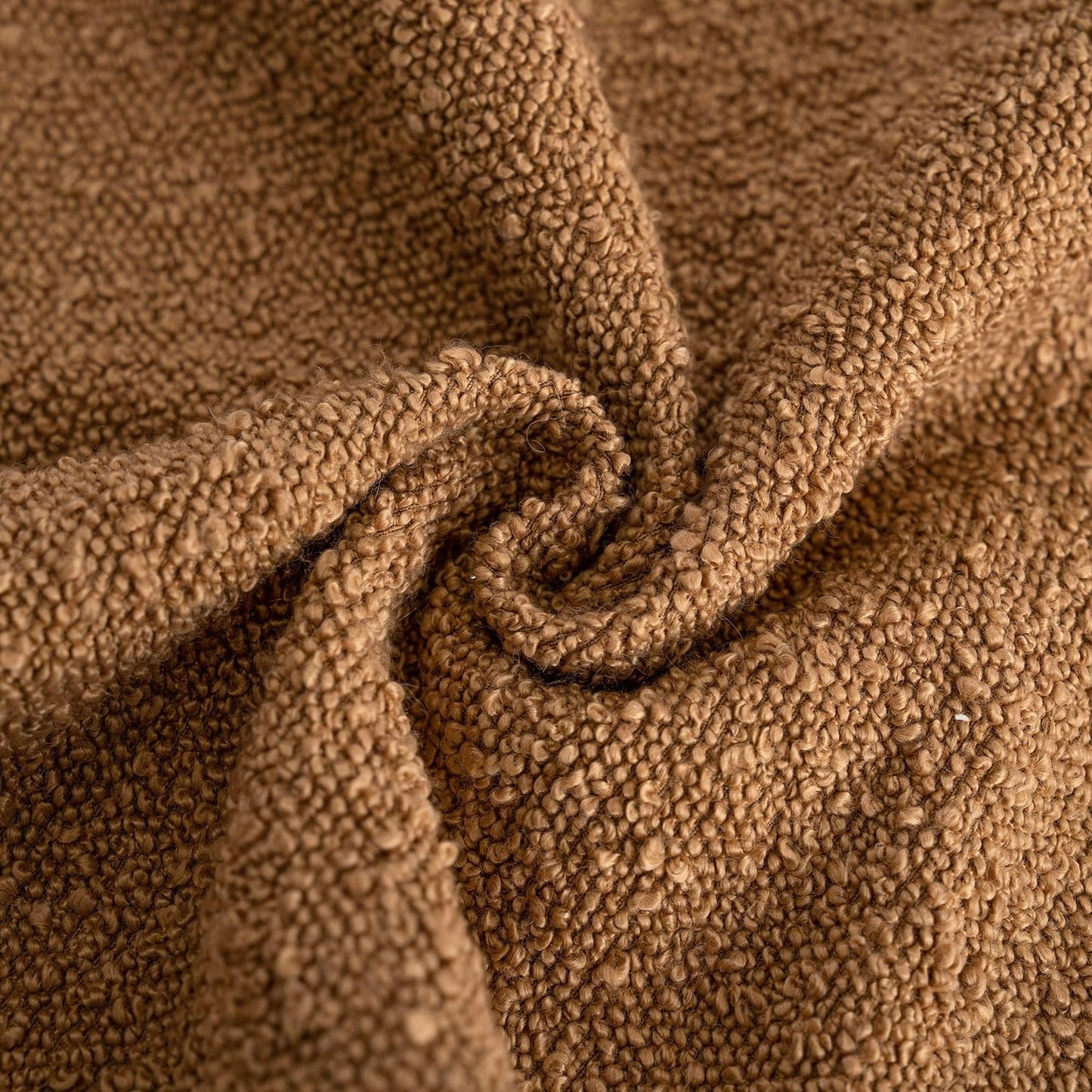 Foindtower Set of 2, Decorative Textured Boucle Throw Pillow Covers Accent Solid Pillow Cases Neutral Soft Couch Cushion Case for Chair Sofa Bedroom Living Room Home Decor 26 x 26 Inch Rust Tobacco