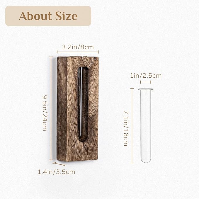 Wall Hanging Glass Planter Tubes - Propagation Station for Indoor Plants Hydroponic Plant Cuttings - Planters Gifts for Mom Wife Women Friend