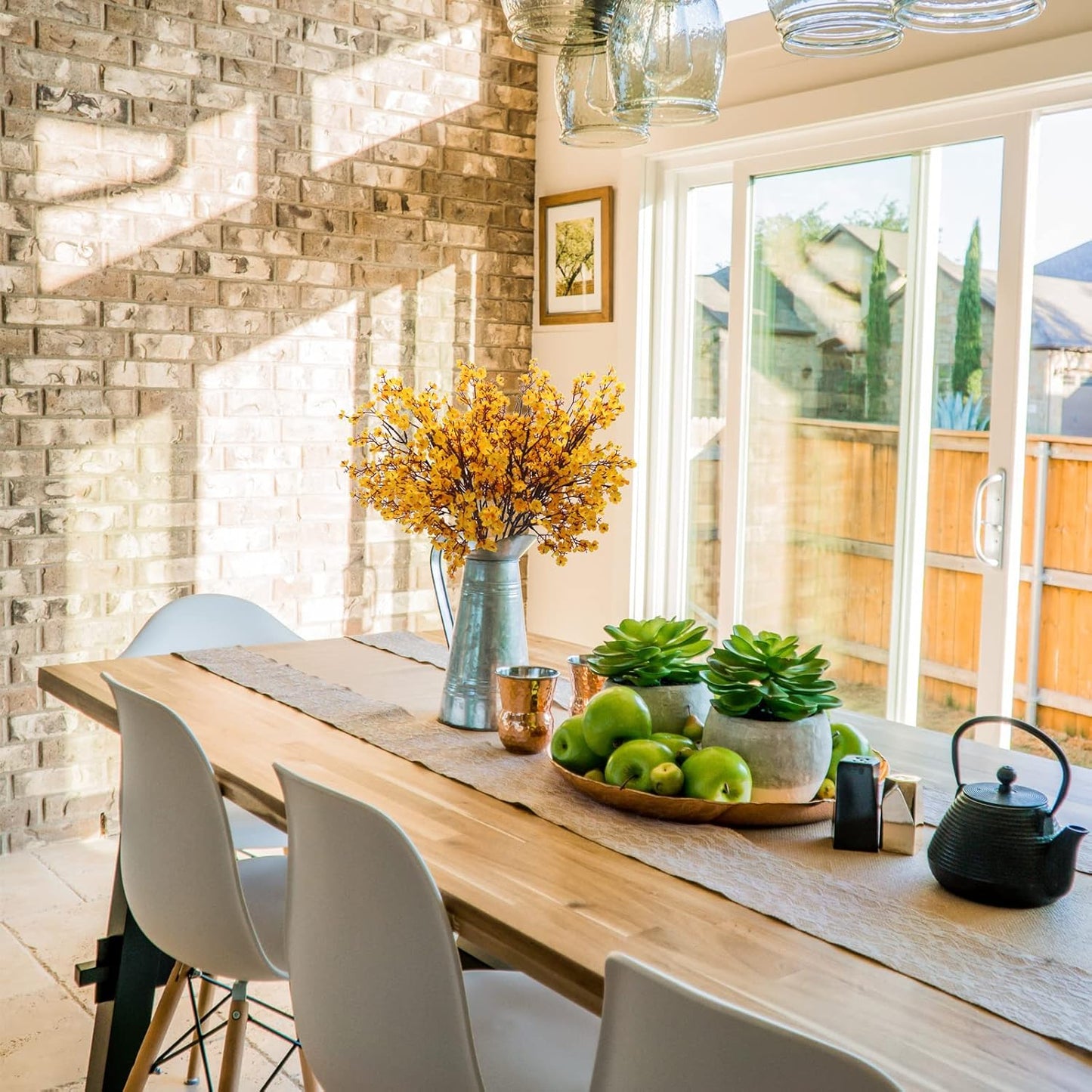 Hananona 10 Pcs Artificial Babys Breath Flowers Orange Fake Silk Gypsophila Flowers for Fall Floral Arrangement Autumn Table Centerpieces Home Decor (10, Orange)