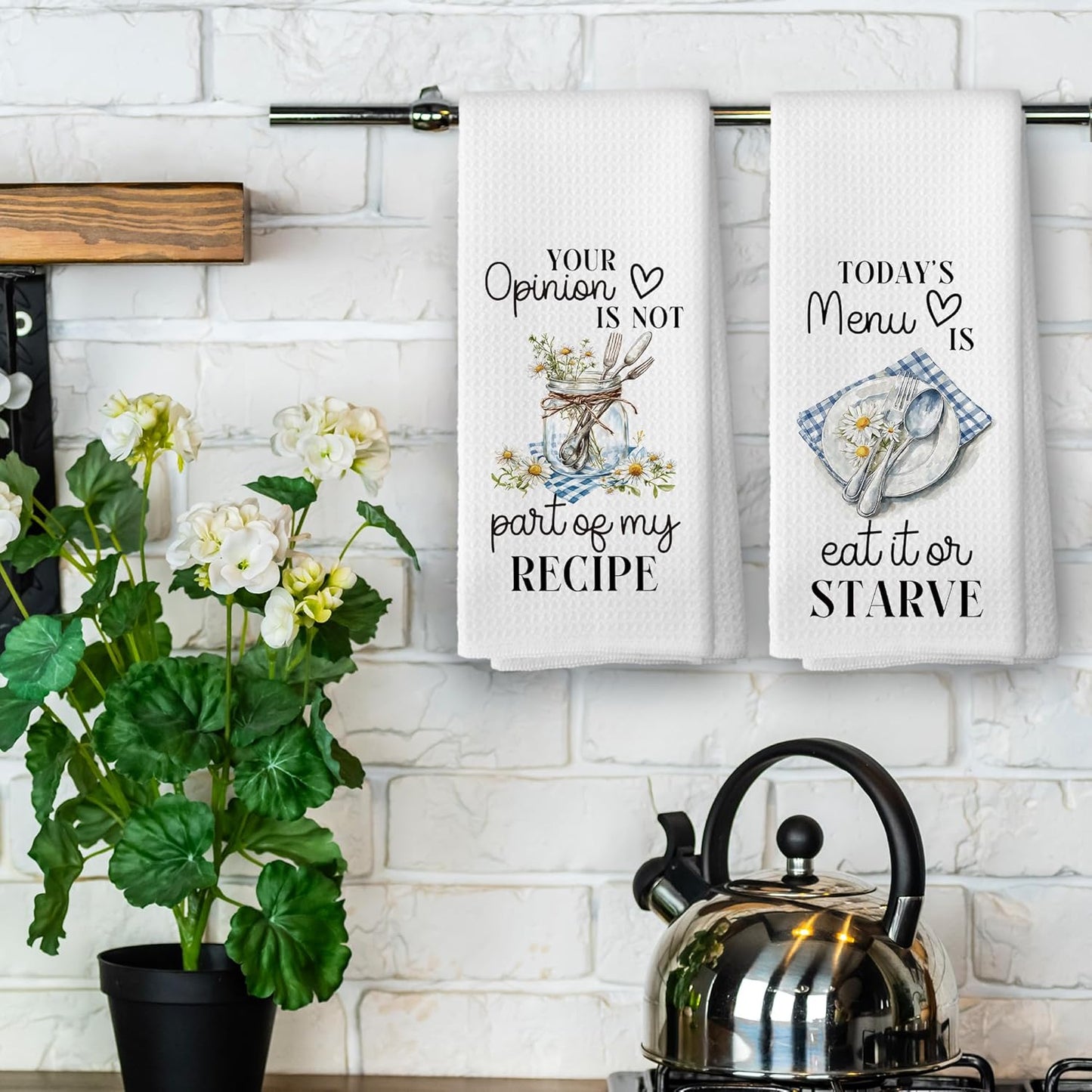 Funny Gifts Kitchen Towels - Sarcastic Humor Dish Towels, Housewarming Gifts, Funny Recipe Decorative Absorbent Dishcloths Hand Towels Set of 2 for Cooking Baking Decor 16x24 Inches