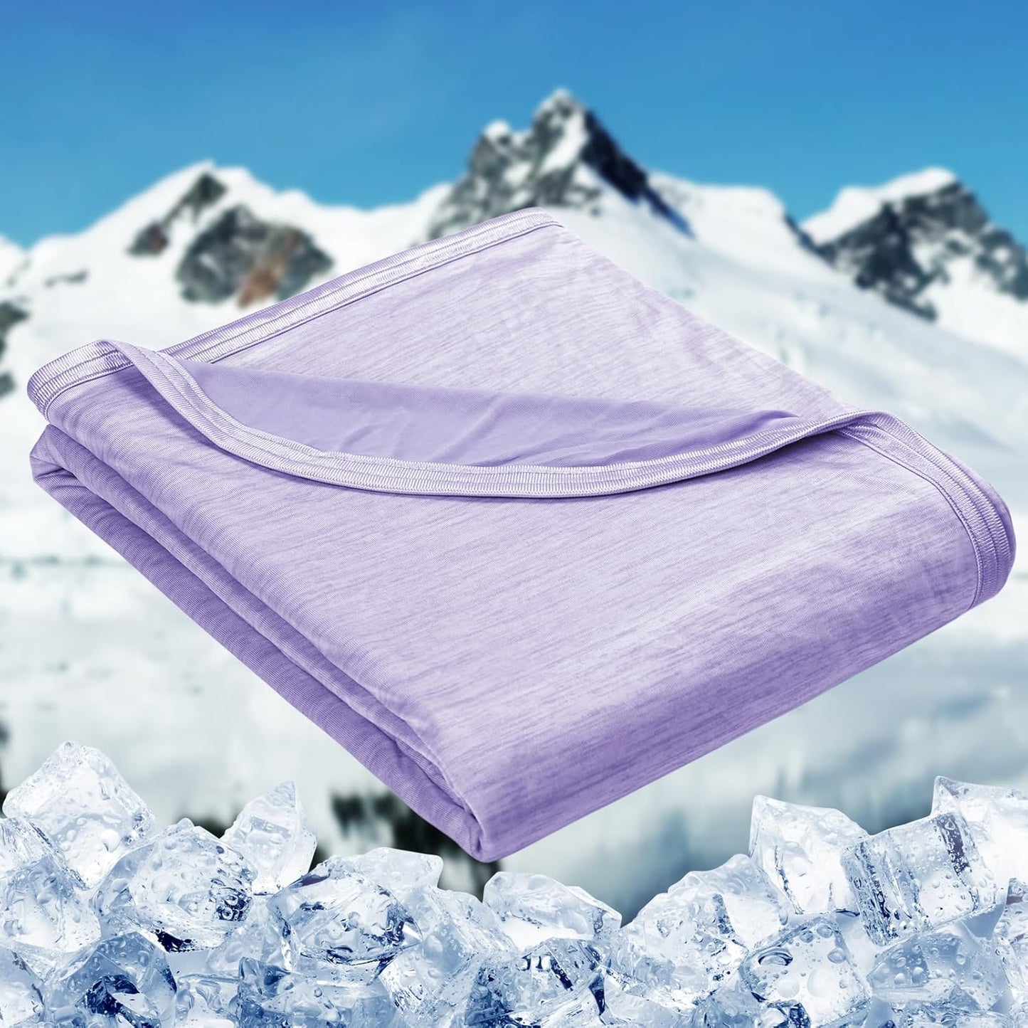HOMFINE Cooling Blankets for Hot Sleepers - Summer Blanket Thin Lightweight Breathable Soft Double Side Enhanced Cooling for Bed Couch Sofa, Keep Cool for Night Sweats (Purple, 108 x 90 inches)