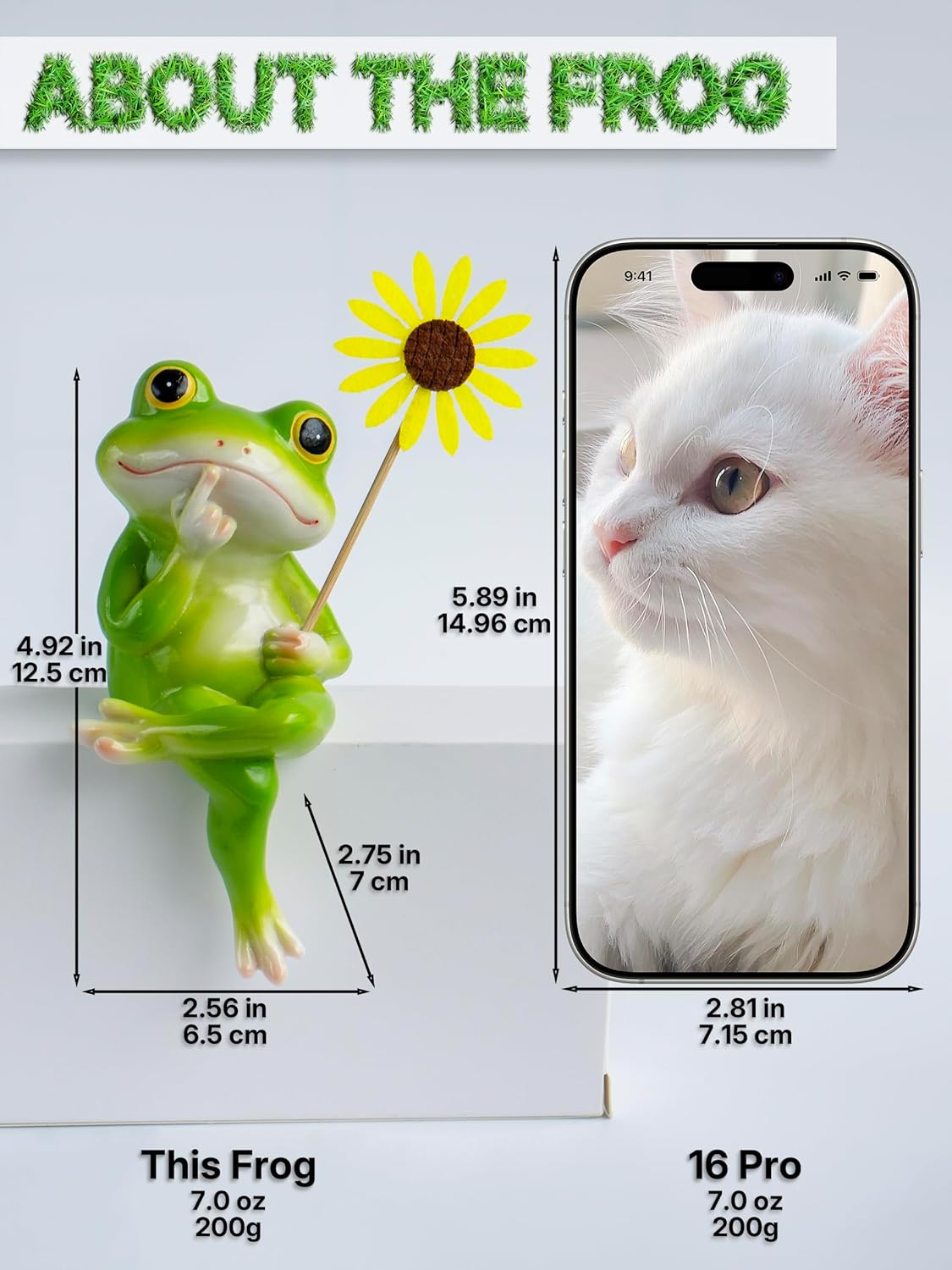 Frog Figurine, Funny Frog Statue with Removable Flower, DIY Customizable Office Home Decor for Living Room Shelf Desk Accessories, Outdoor Yard Garden Decorations, Birthday Gifts for Women