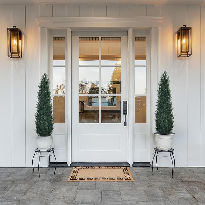 2 Packs 3ft Artificial Cedar Topiary Trees - Fake Boxwood Topiary Cypress Trees Potted Plants, Artificial Plants Shrubs for Home Indoor Outdoor Garden Porch Decor