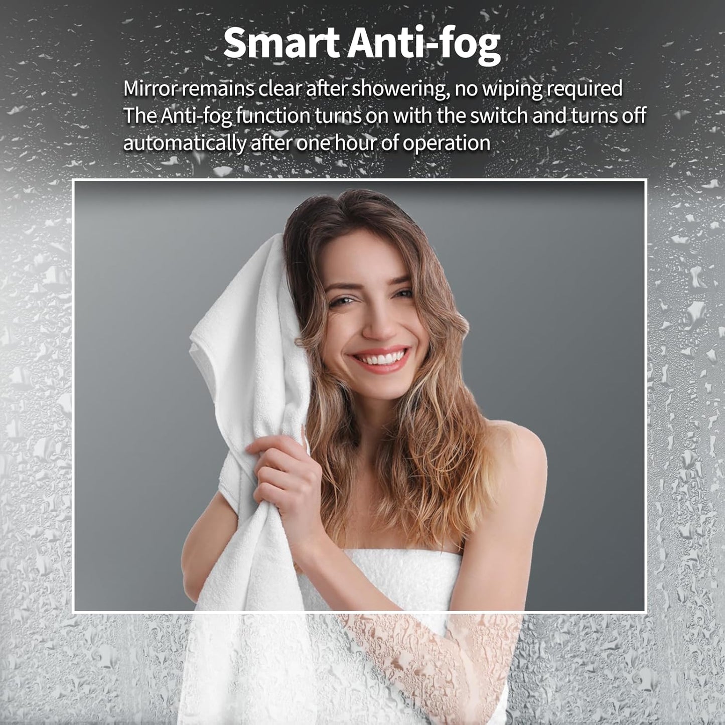 Koonmi 28"x20" LED Mirror for Bathroom, 90CRI Anti-Fog Vanity Mirror with Front and Backlight, Shatter-Proof Wall Mirror with Light, Easy Install Lighted Mirror for Modern Bathroom (IP65)