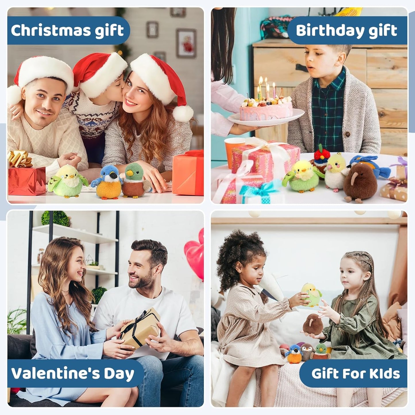 Bird Stuffed Animal Realistic Cute Bird Plush Backpack Pendant Simulation Toy Plush Suitable Christmas Birthday Valentine's Day Gift for Kids