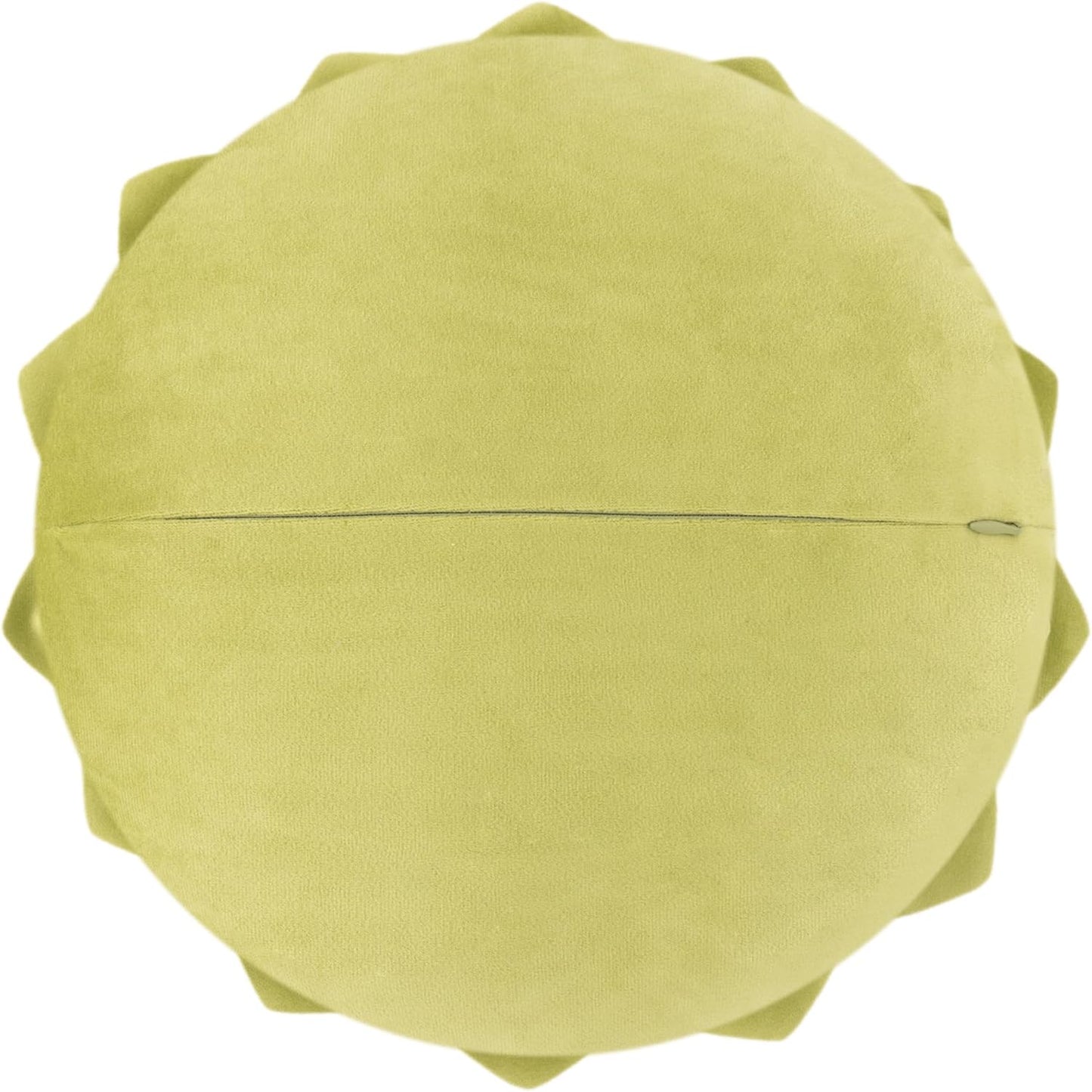 Decorative Throw Pillow 3D Flower Round Pillow Accent Handmade Cushion with Insert for Couch Bed Home Decor 14 Inch Green