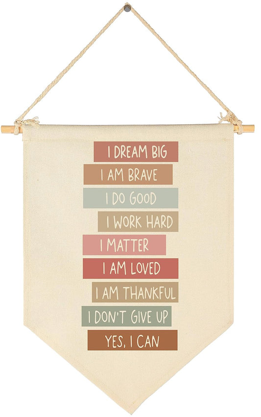 I Dream Big-I Am Brave-Invigorative Flag Decor Gifts for Baby Girls Boys Newborn Kids-Banner Wall Sign Gifts for Nursery Baby Room Bedroom Playroom Front Door-New Home Birthday Christmas Gift