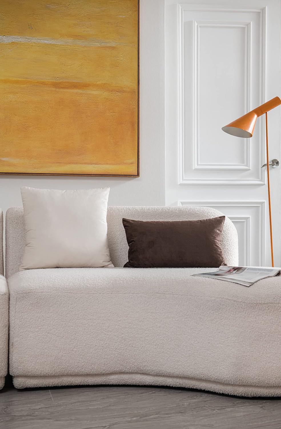 Couch Pillow Covers 22x22 Cream: 2 Pack Cozy Soft Velvet Square Throw Pillow Cases for Farmhouse Home Decor