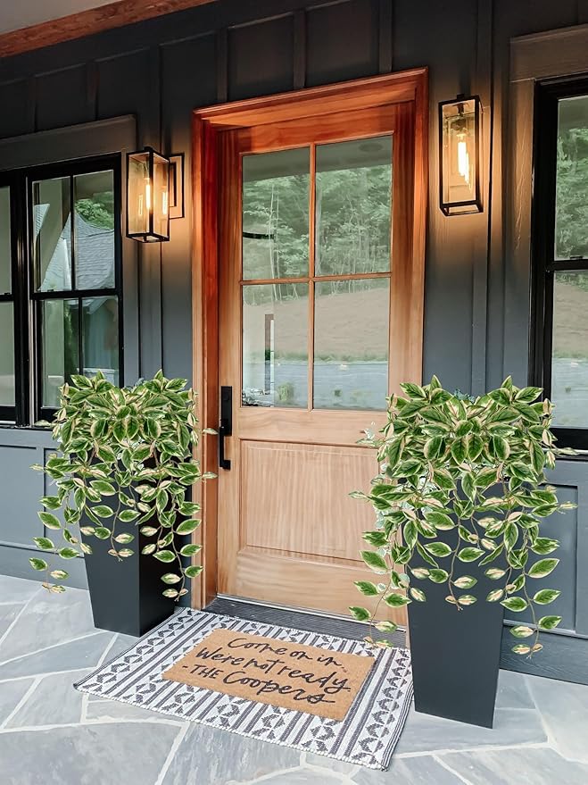 DILATATA Fake Hanging Plants Artificial Hanging Plants 26" Faux Peperomia Hanging Leaves Plants for Wall Shelf Home Indoor Outdoor Decor - 2 Pack