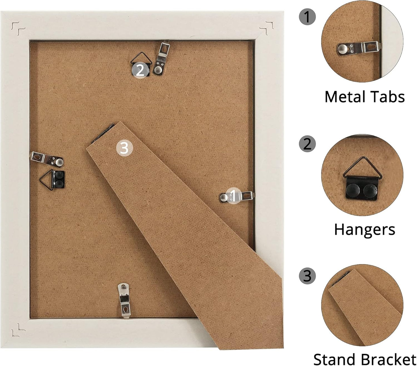 GraduationMall 8x10 Picture Frames, Real Glass, Display Photos for Wall or Tabletop, White with Gold Beads, 2-Pack