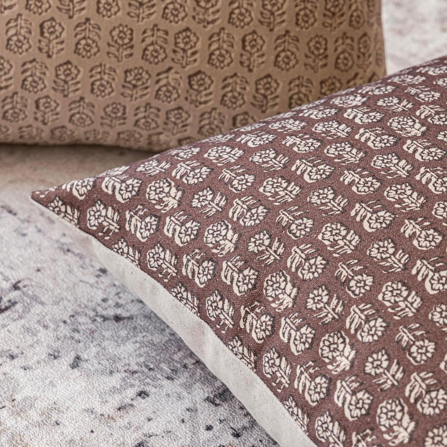 Foindtower Set of 2 Decorative Vintage Long Lumbar Throw Pillow Covers Neutral Modern Farmhouse Cushion Covers Floral Home Decor for Sofa Couch Chair Bedroom Living Room,14×36 Inch,Wine Red