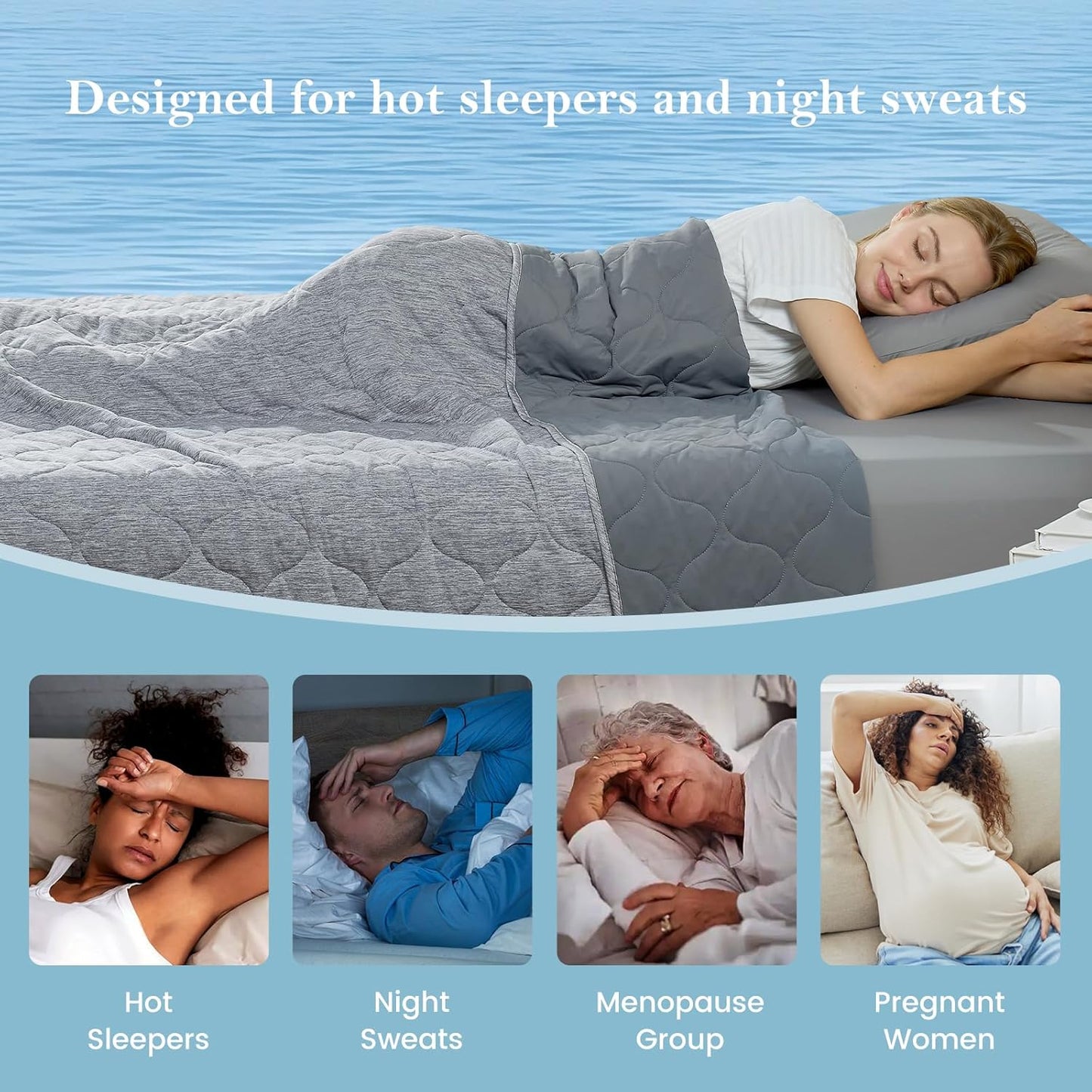 Cozy Bliss Double Side Cooling Blanket for Hot Sleepers, Q-Max>0.46 Lightweight Soft Breathable All Seasons Cooling Throw for Night Sweats (Charcoal Grey, 80"x90")