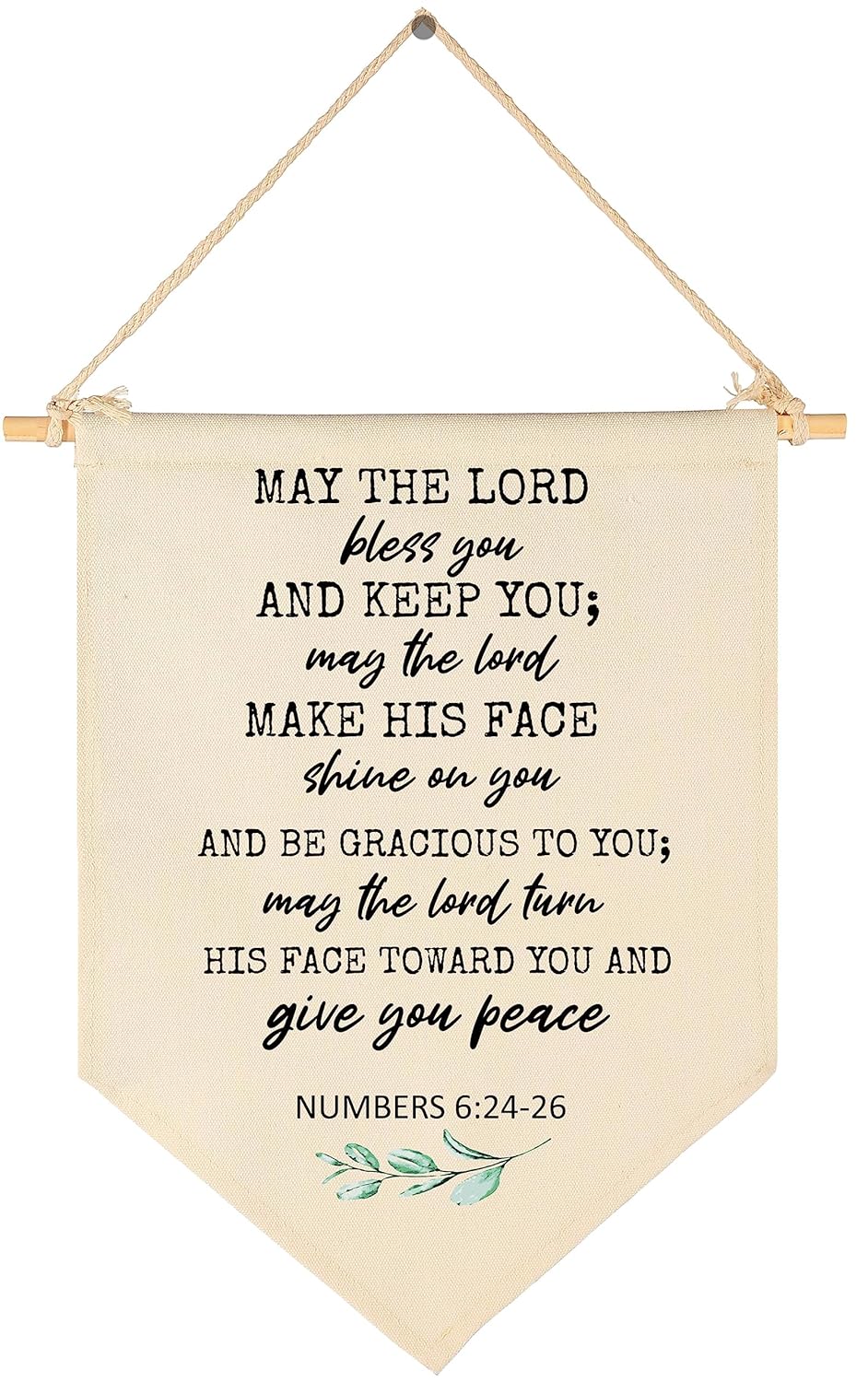 May The Lord Bless You-Scripture Farmhouse Botanical-Bible Verse Sign-Flag Decor Gifts For Baby Boys Girls Newborn Kids-Banner Wall Sign Gifts For Nursery Baby Room Playroom Bedroom Front Door