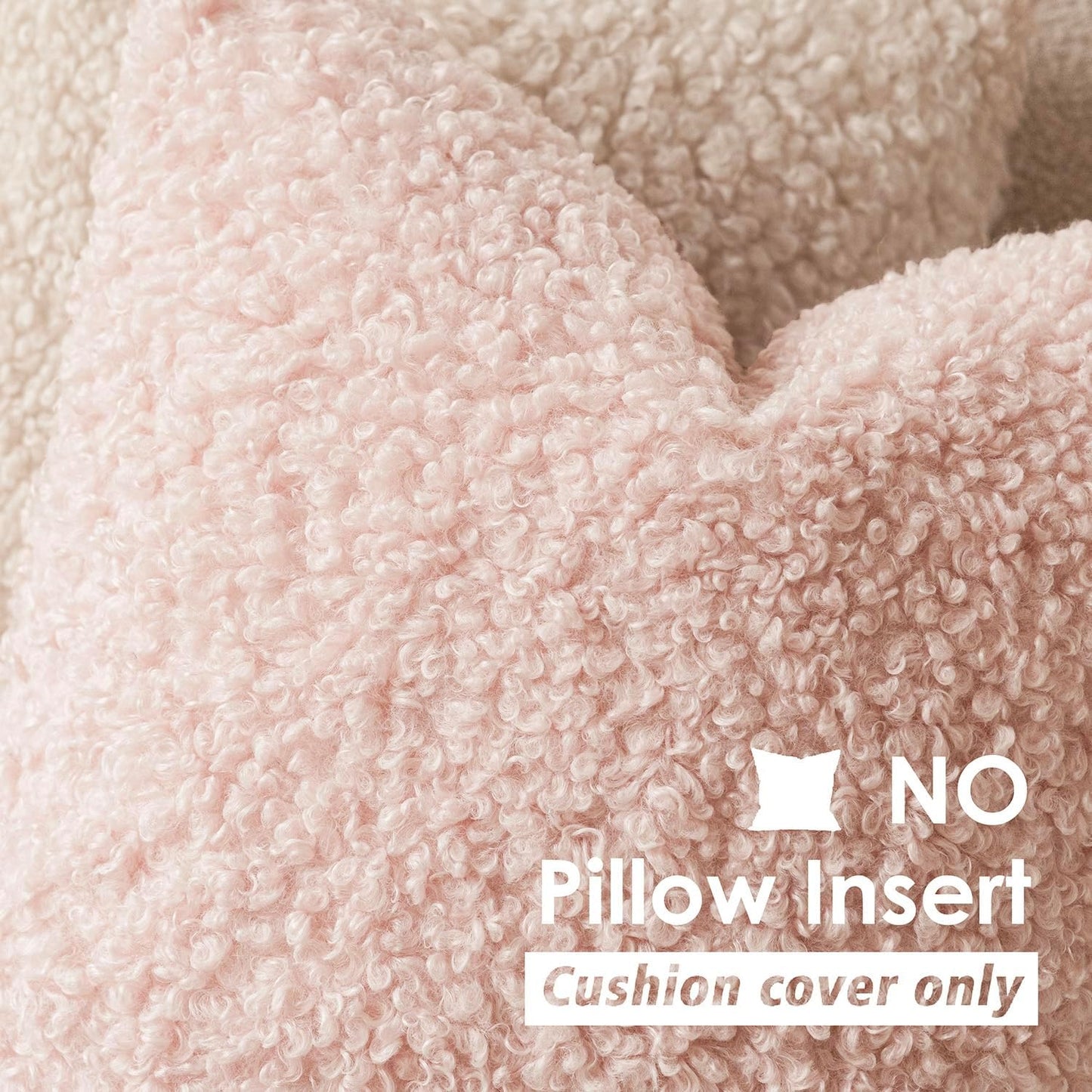 Foindtower 2 Pieces 18x18 Inch Light Pink, Faux Fur Throw Pillow Cover Accent Sherpa Furry Pillow Covers Fuzzy Soft Pillowcases Cozy Sheepskin Decorative Fleece Cushion Case for Bed Couch Living Room