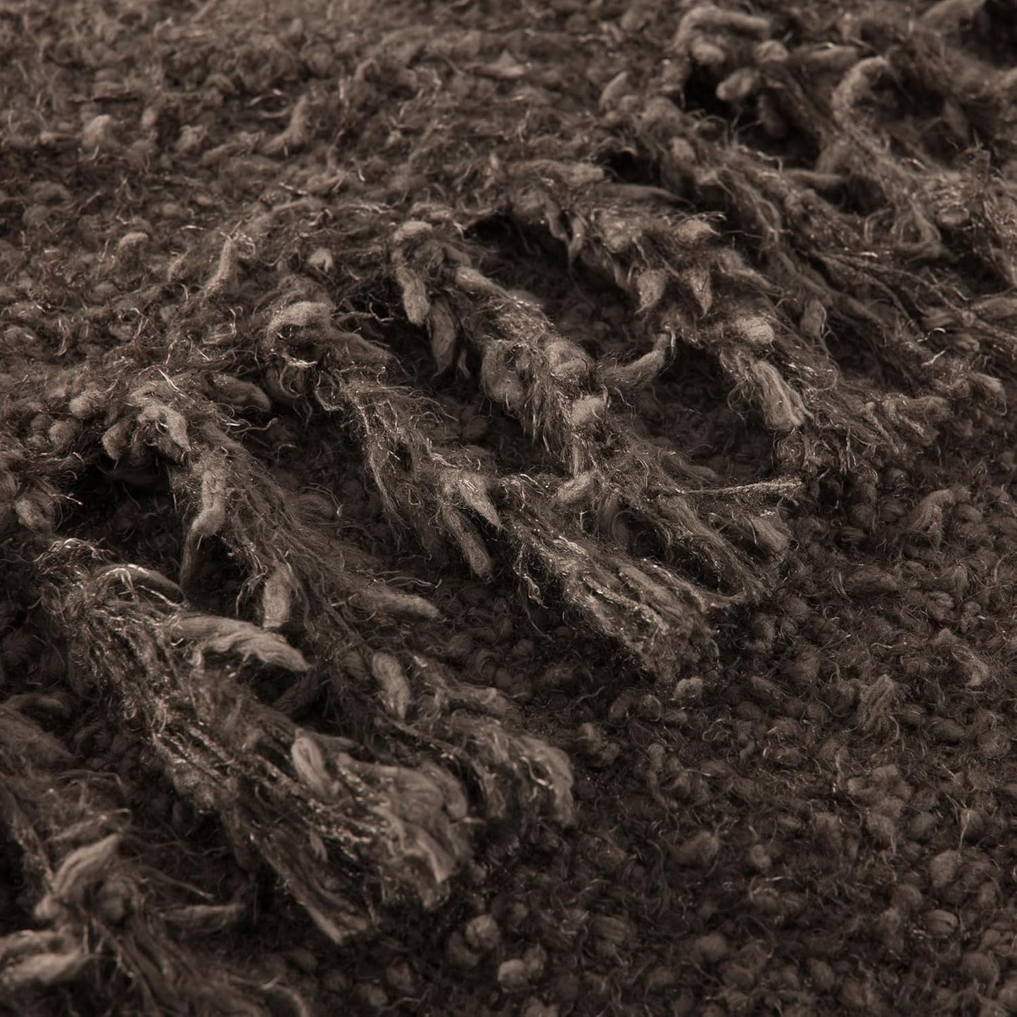 Knit Throw Blanket Fluffy Fuzzy Soft Lightweight Cozy Farmhouse Tassels Chunky Knitted Throws for Couch Sofa Bed (Brown, 60"x80")