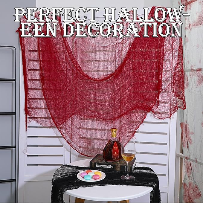6 Pack Halloween Creepy Cloth - Halloween Decorations Clearance - 30X72 Inch Spooky Fabric Cloth for Haunted House - Creepy and Spooky Halloween Decorations for Party Outdoor Or Indoor