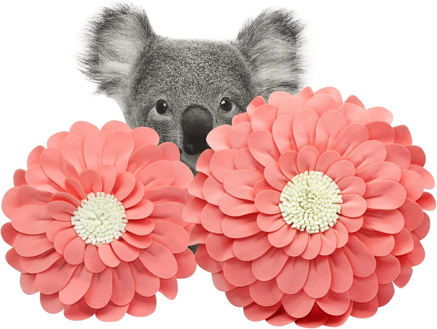 Decorative 3D Happy Daisy Throw Pillow - Patented Flower Shape Design - Soft & Cozy - Couch & Bed Round Pillow