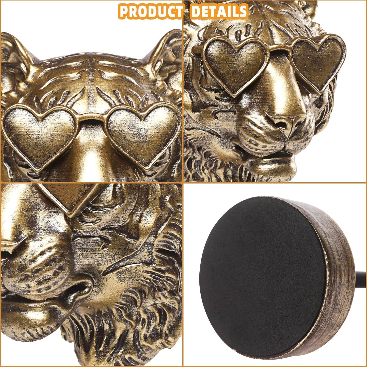 Handcrafted Resin Sculpture (Tiger)- Statue Decoration Modern Home Decor Accent, Trending Living Room & Office Decor, Elegant Tabletop & Shelf Decor for Desk, Bookshelf, Nightstand