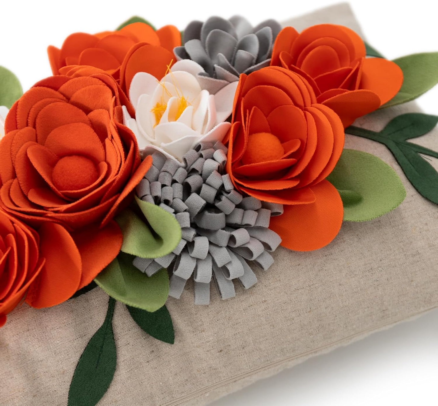 Decorative 3D Flower Throw Pillow Cover Accent Pillowcase Cushion Cover Case for Home Couch Sofa Bed Living Room Decor 12x20 Inch