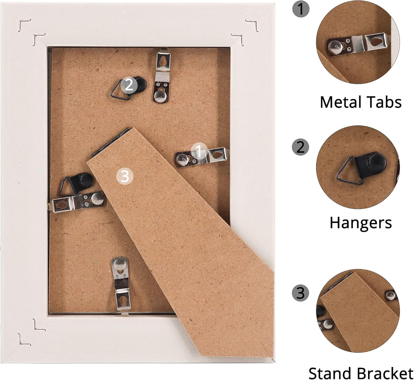 GraduationMall 4x6 Picture Frames, Real Glass, Display Photos for Wall or Tabletop, White with Gold Beads, 2-Pack