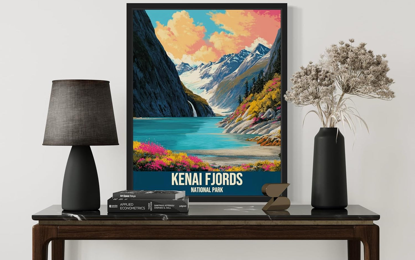 Kenai Fjords National Park Art Print Poster, Vintage Retro Pop Art Travel Wall Art Bedroom Bathroom Living Room Decor 185 (Kenai Fjords, 16 x 20 inches, Unframed)
