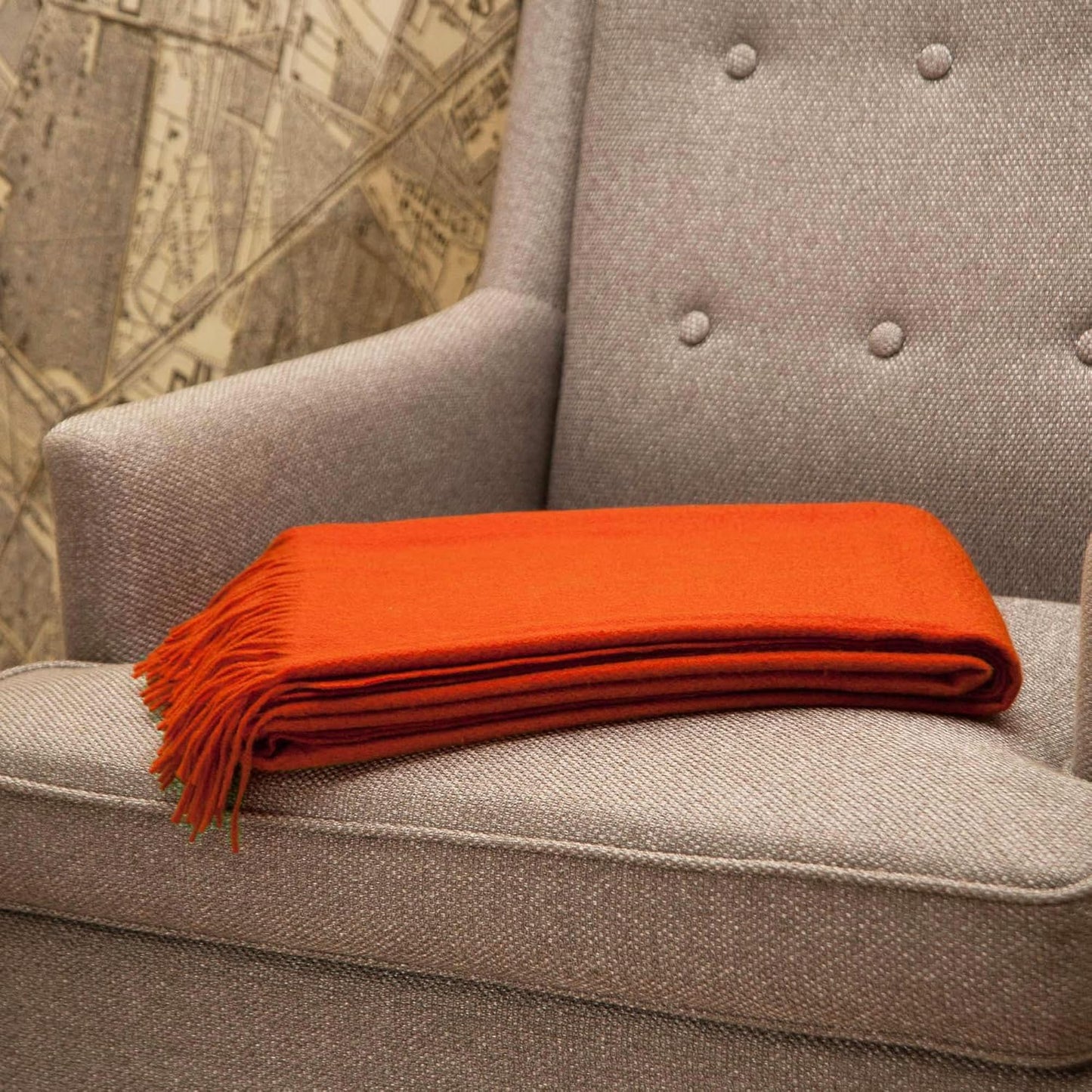 CUDDLE DREAMS Premium Cashmere Throw Blanket with Fringe, Luxuriously Soft (Persimmon)