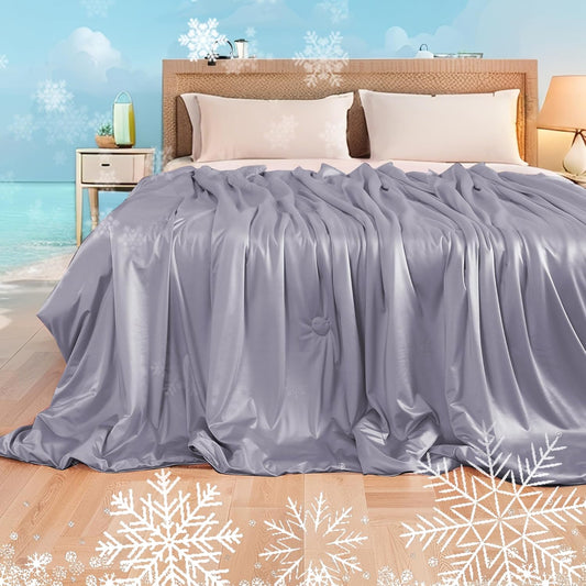 Cooling Comforter King Summer Blanket for Hot Sleepers, Silky-Soft & Cool Fiber, All-Season Comfort, Double-Sided Cold Blanket for Night Sweats, 90" x 108", Dusty Lavender
