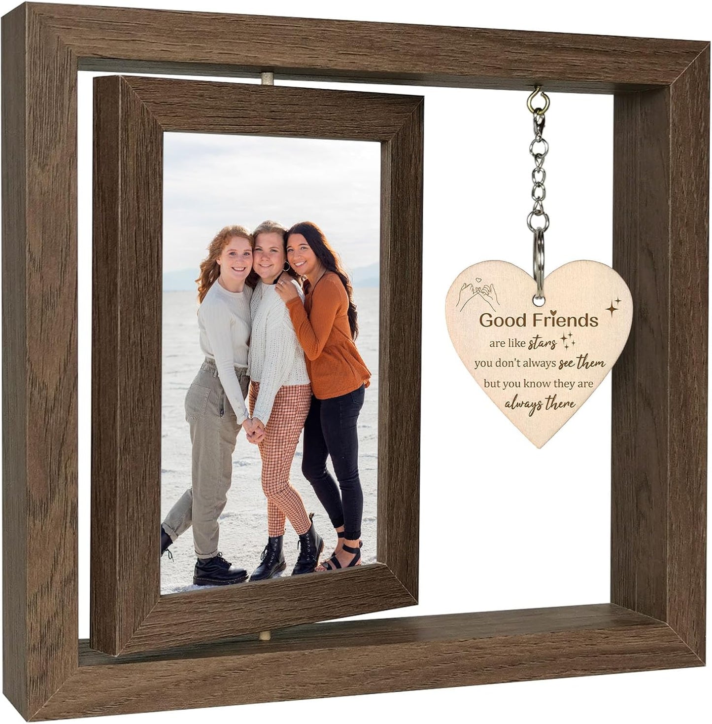 Good Friends Are Like Stars - You Don't Always See Them - But You Know They're Always There Best Friend Picture Frame Gifts for Women Besties BFF, Best Friend Birthday Going Away Gifts