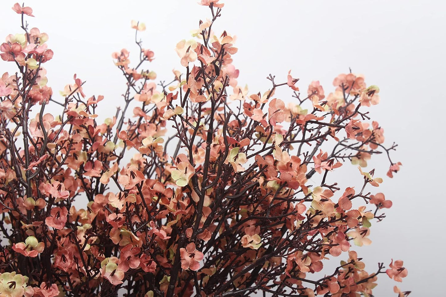 JAKY-Global Babys Breath Silk Artificial Flowers 6 Bundle European Fake Flowers Decor Wedding Party Fall Stems Decoration Bouquets DIY Home Garden,Farmhouse,Living Room Decor (Beige Brown-6pcs)