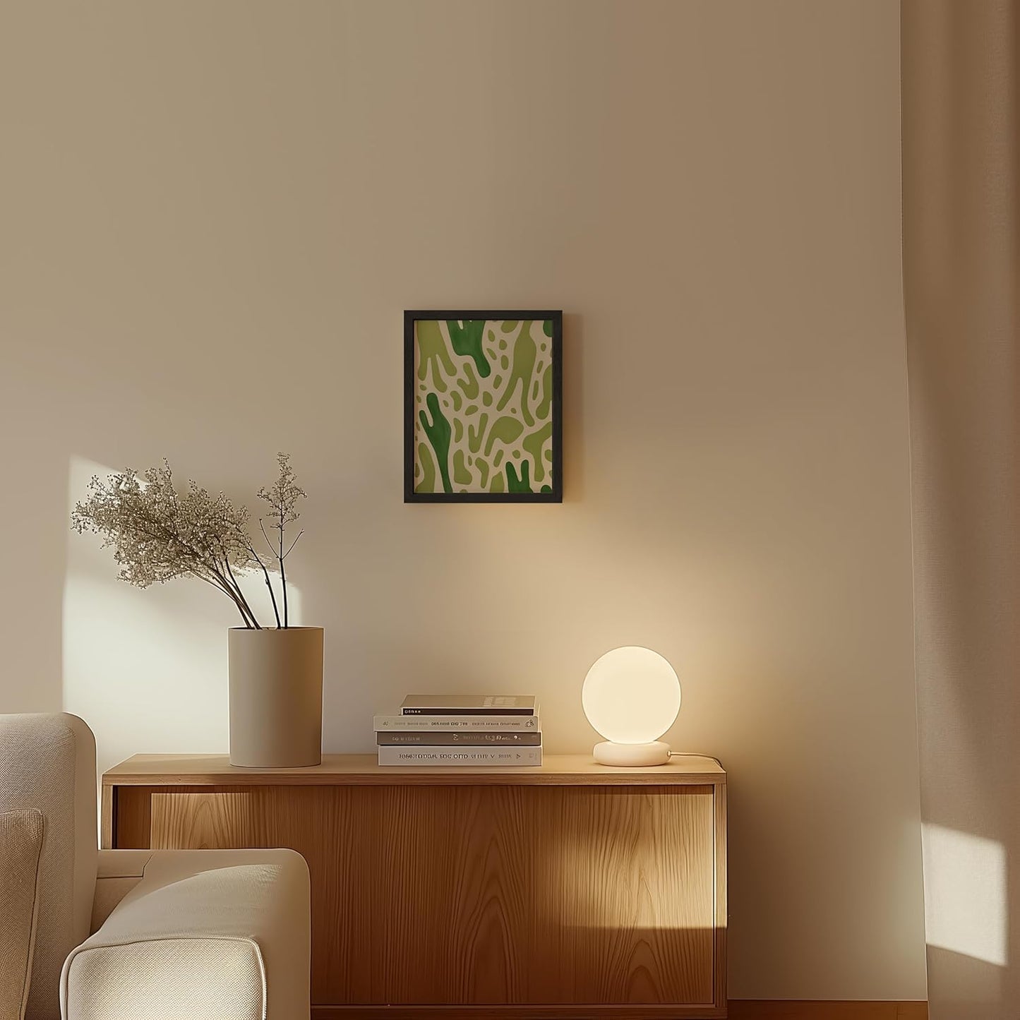 HAUS AND HUES Modern Abstract Wall Art - Blue and Green Living Room Art, Modern Artwork for Walls, Minimalist Picture for Living Room(Green Pattern, Unframed, 8x10)