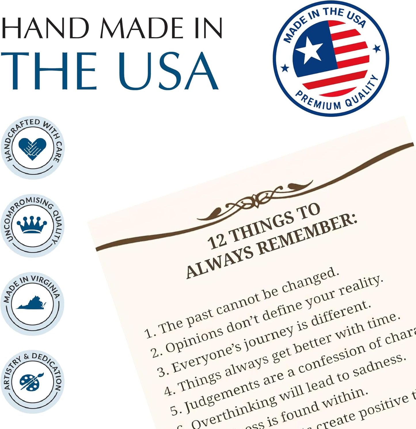 Inspirational Wall Art – 12 Things To Always Remember Quote Print – 8x10 Motivational Poster with – Positive Affirmation Home Office Decor & Thoughtful Gift Idea. (8x10 Brown Frame)