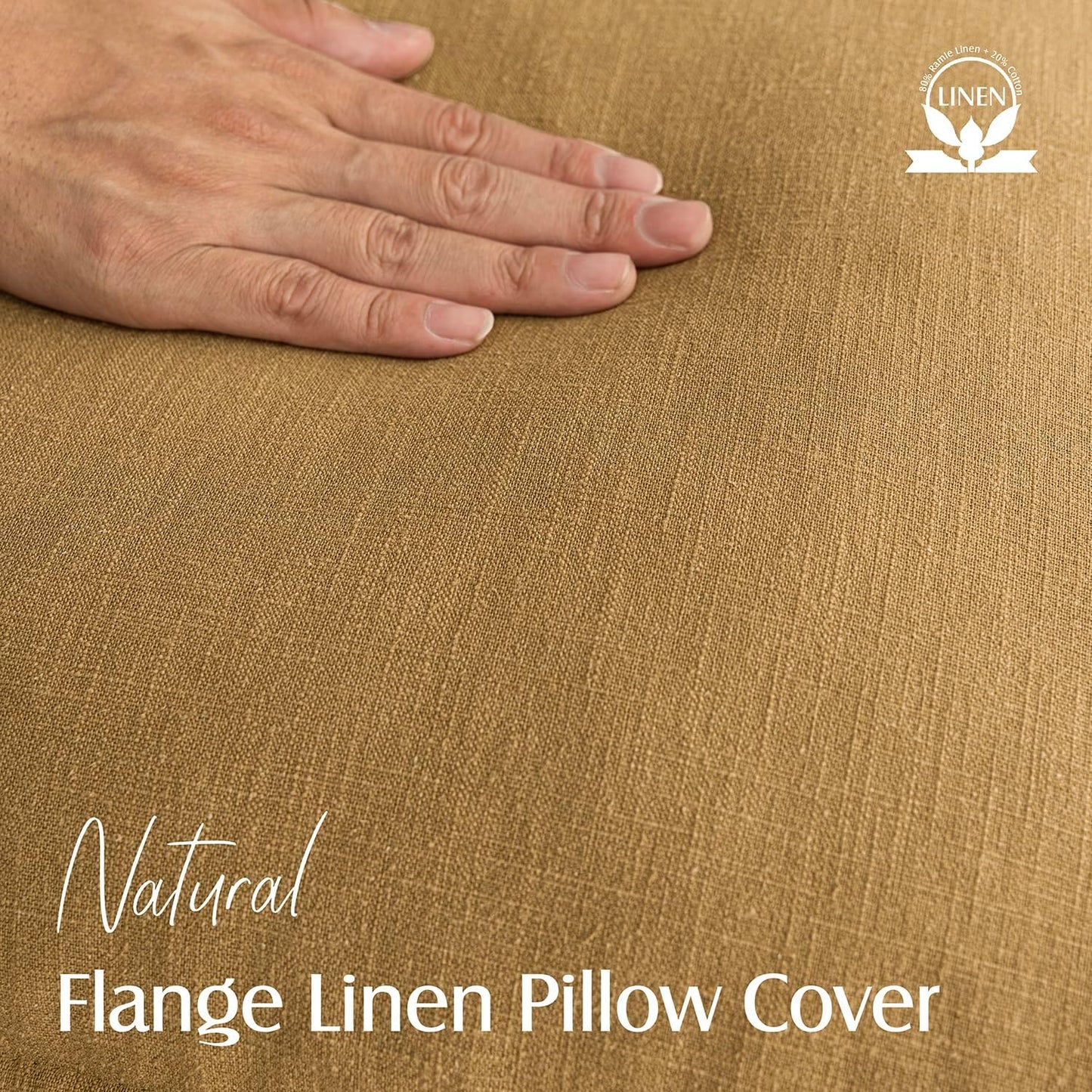 Foindtower Pack of 2, Decorative Linen Soild Throw Pillow Covers Soft Accent Cushion Case Boho Farmhouse Pillowcase for Couch Sofa Bedroom Living Room Home Decor 22 x 22 Inch Honey Mustard