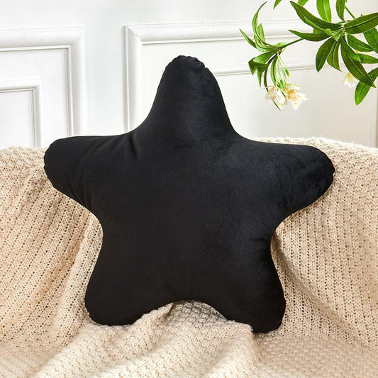 Black Star Throw Pillow, Cute Star Pillow Room Decor, Soft 19.6" Star Shaped Decorative Throw Pillow for Bedroom, Star Plush Floor Cushions Pillows