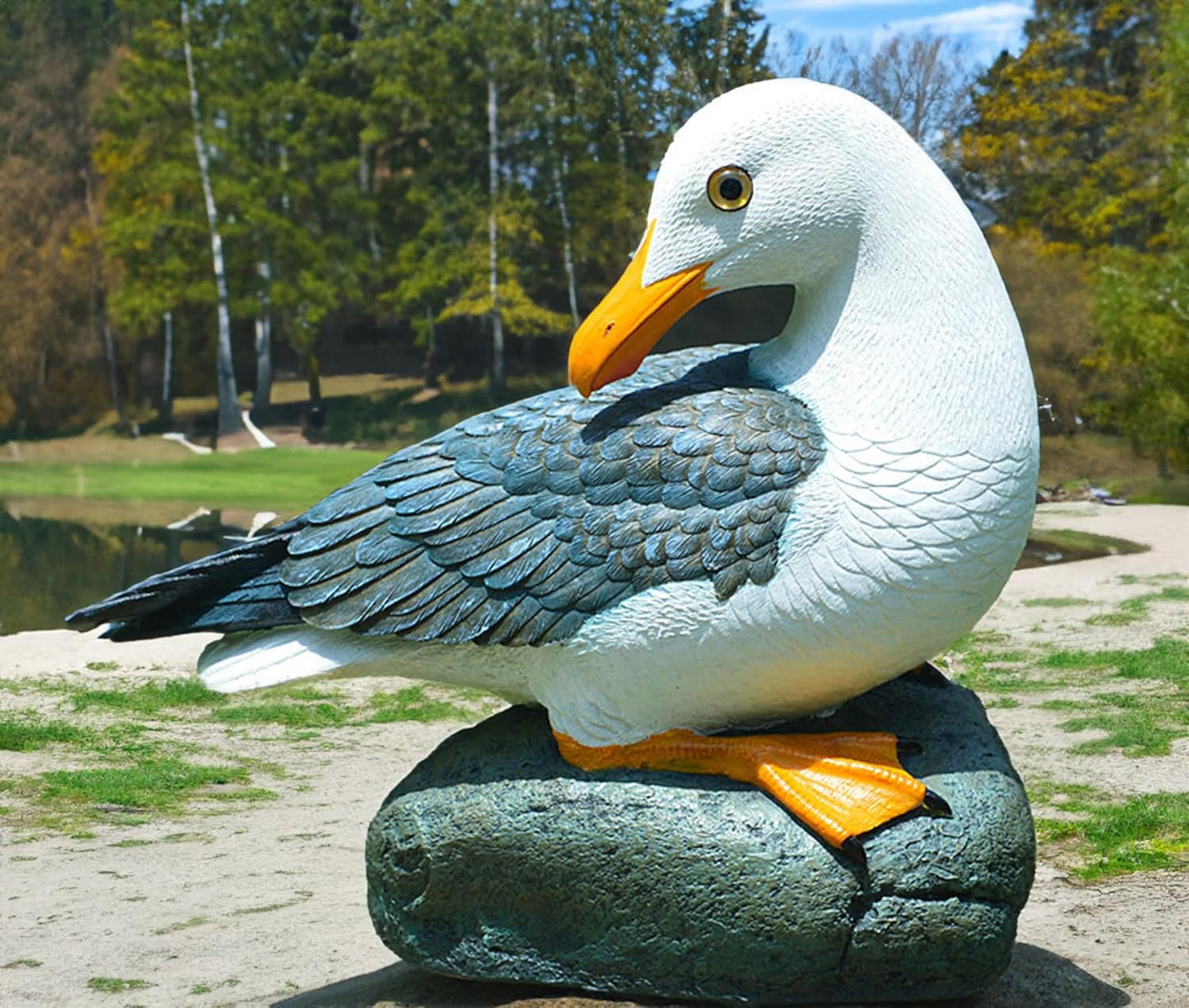coolboy Real Seagull Figurine Garden Decorations,Seagull Statue Outdoor Decoration,Sea Bird Figurine Nautical Statue Coastal Beach Home Decorations Nautical Seagull Sculpture