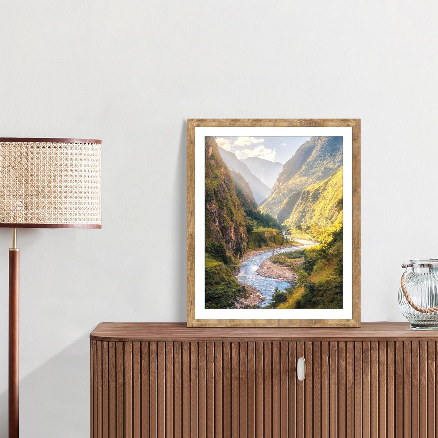 iRahmen 20x24 Picture Frame Set of 2 with Plexiglass, Wood Brown Rustic Poster Frame for Wall Mounting Display 16x20 Picture with Mat or 20 x 24 Without Mat