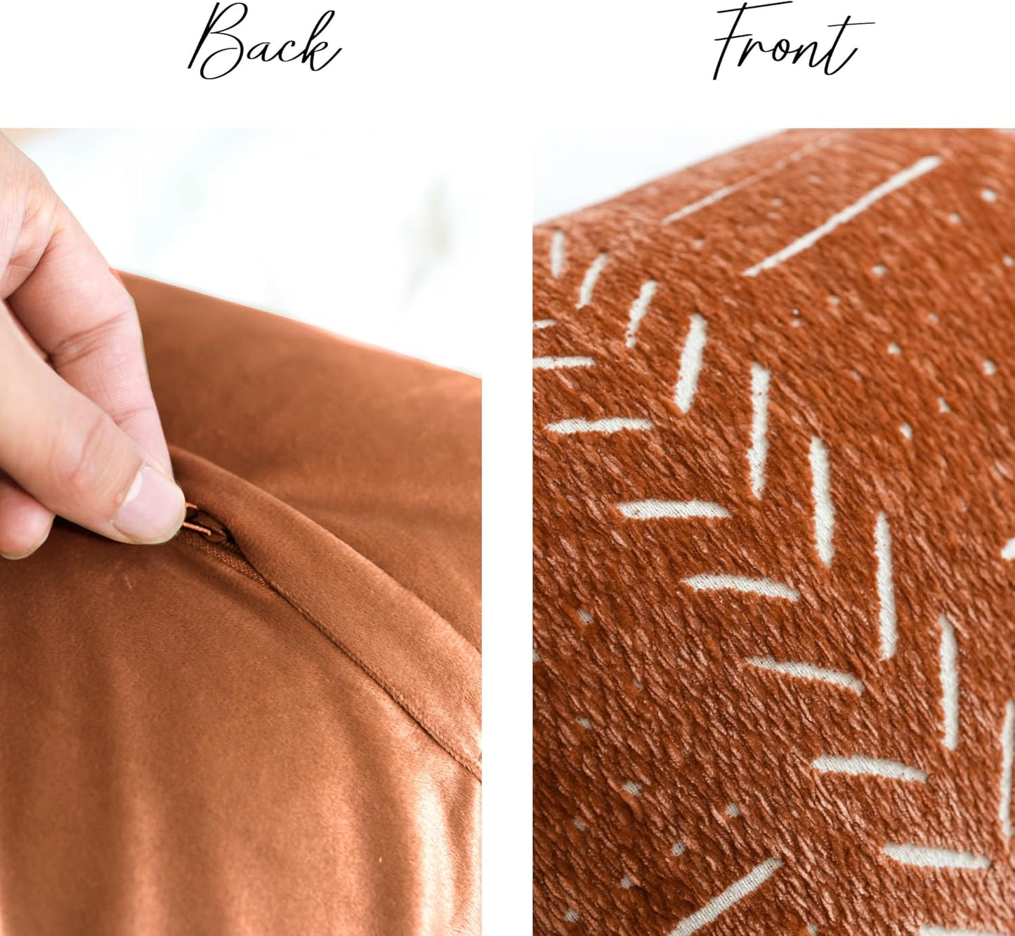 BlissBlush Fall Brick Red Boho Lumbar Throw Pillow Cover 14X36, Decorative Long Accent Body Lumbar Pillow for Bed, Farmhouse Woven Soft Chenille Textured Lumbar Pillowcase for Couch (Cover ONLY)