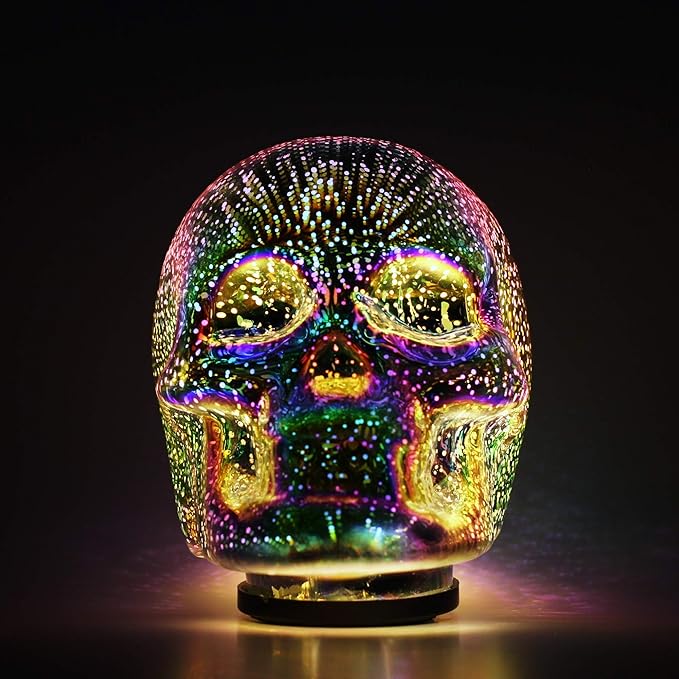 Tradeopia Led Skull Table Lamp, Requires 3 X AAA Batteries, Ideal for Room Decor Table Desk Decor Lamps, Lava lamp, Halloween