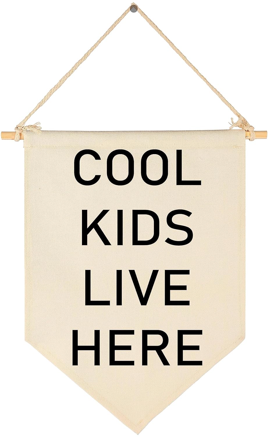 Cool Kids Live Here-Nursery Wall Flag Decor, Bedroom Decor,Playroom Sign,Front Door Decor,Banner Gift for Newborn Boys Girls Kids,Baby Gift Shower for Baby Daguther Son,New Home Birthday Gift