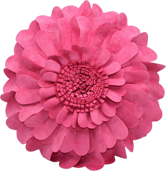 Contempo Lifestyles Flower Pillow – Decorative Pillow 3D Round Throw Pillows for Home Décor – Handmade Sweetheart Flower Pillow for Bed & Couch-Sunflower Pillow - 16 Inch Pink