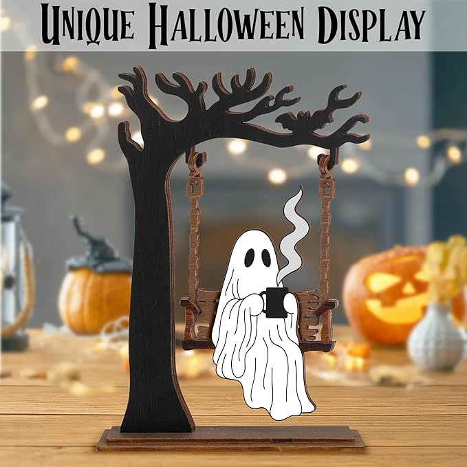 Spooky Home Decor, Cute Halloween Kitchen Dercorations, Gothic Fall Decor For Window Decorations Indoor & Outdoor Party, Halloween Gifts for Women (Ghost)