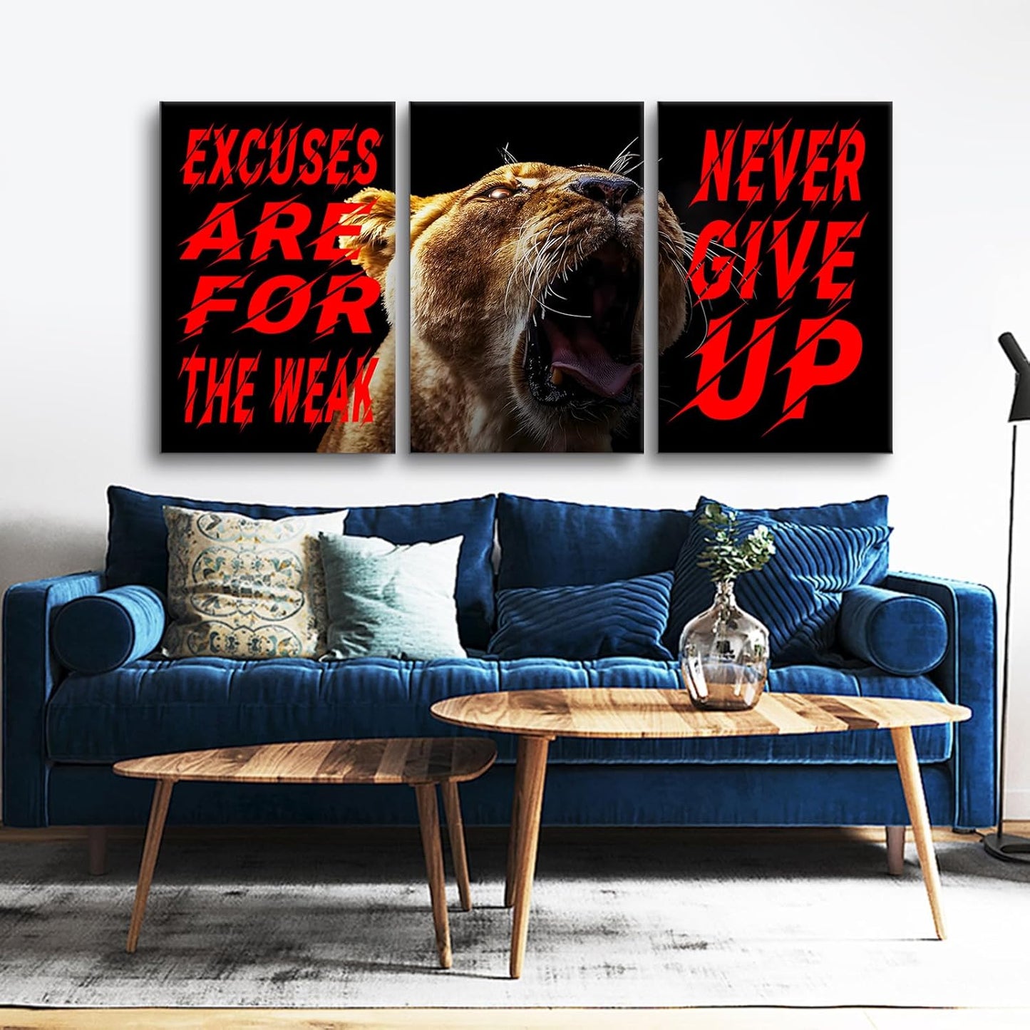 Inspirational Wall Art Positive Entrepreneur Print Poster Quotes Motivational Picture Painting Modern Wooden Framed for Living Room Office Gym Artwork Stretched and Framed [72''Wx36''H]