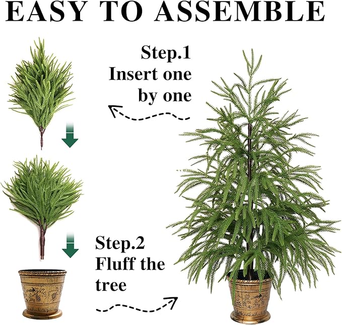 XmasExp 3ft Norfolk Pine Tree Artificial Faux Potted Christmas Tree for Front Porch Indoor Outdoor Decor